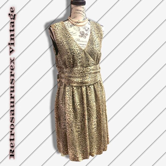 ANTHROPOLOGIE Conspicuous UK Leopard Animal Print Bubble Hem Dress, Medium - Picture 5 of 7